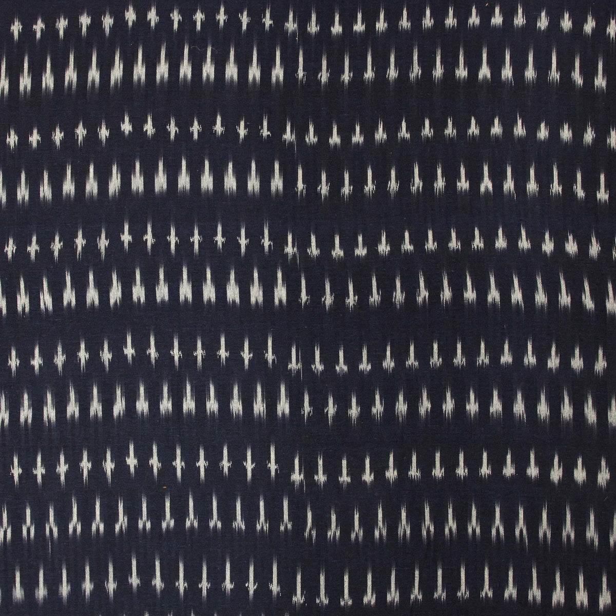 Ikat Hand Woven Cotton Fabric Design - Navy blue