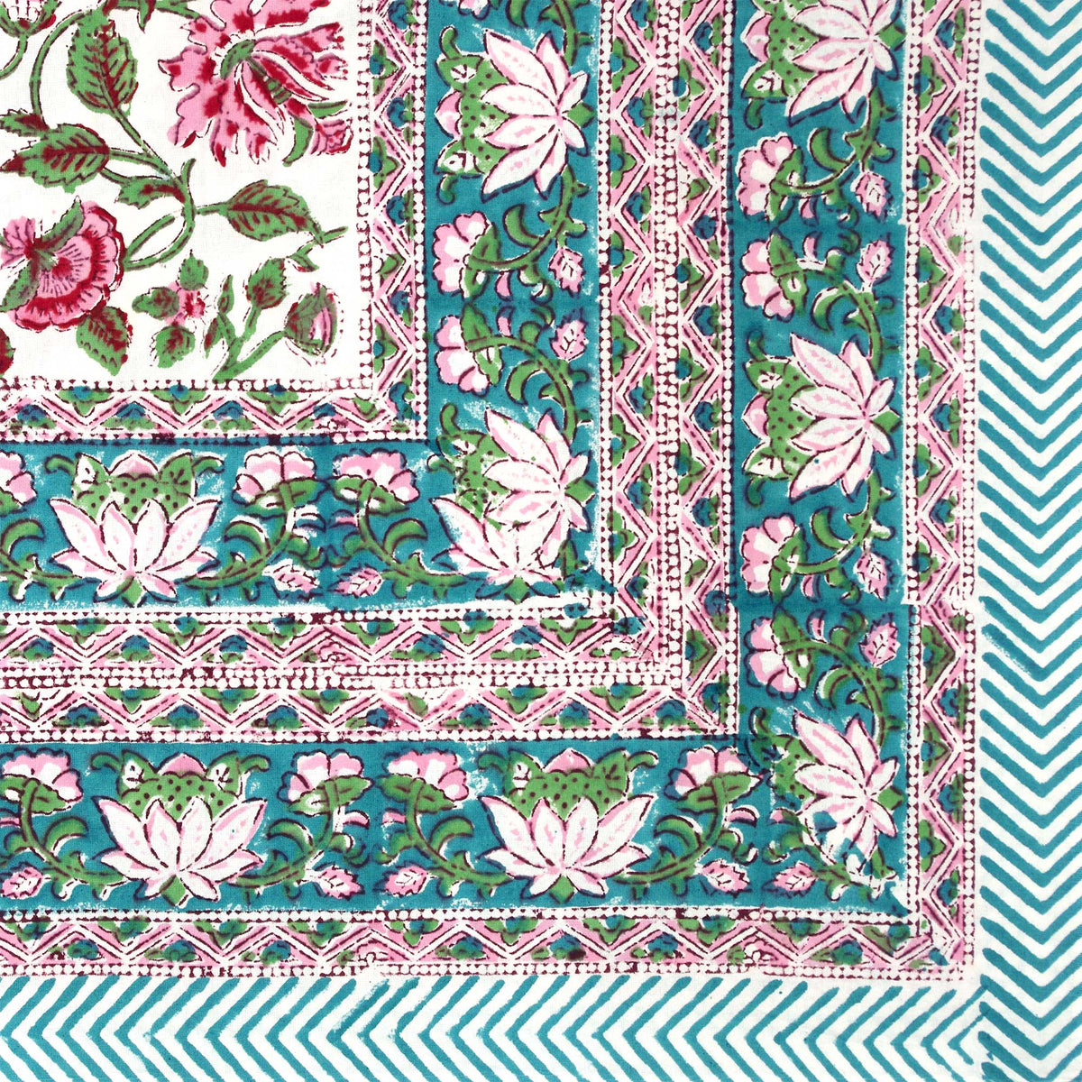 Pink Blooming Lotus Print Rectangle Tablecloth Table Cover