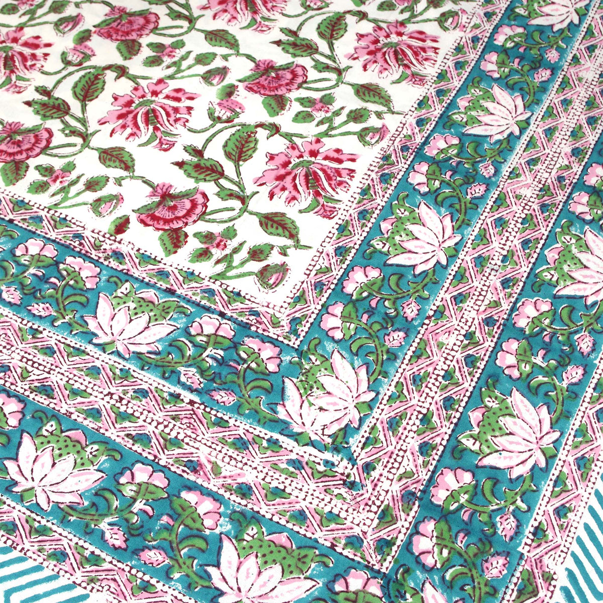 Pink Blooming Lotus Print Rectangle Tablecloth Table Cover