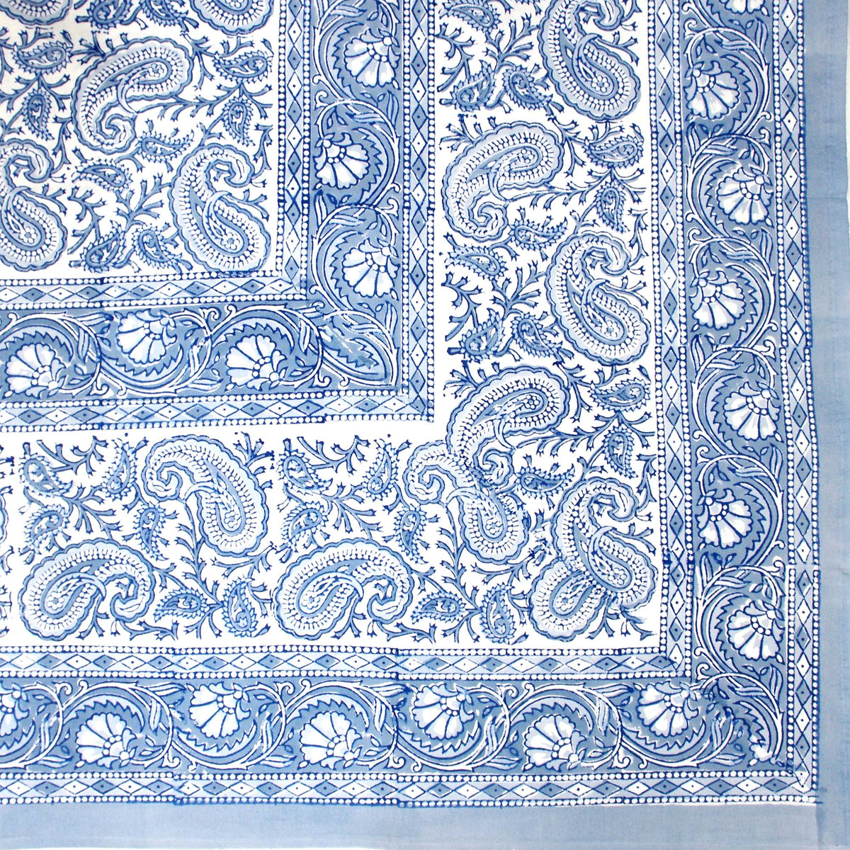 Blue & White Paisley Print Rectangle Tablecloth Table Cover