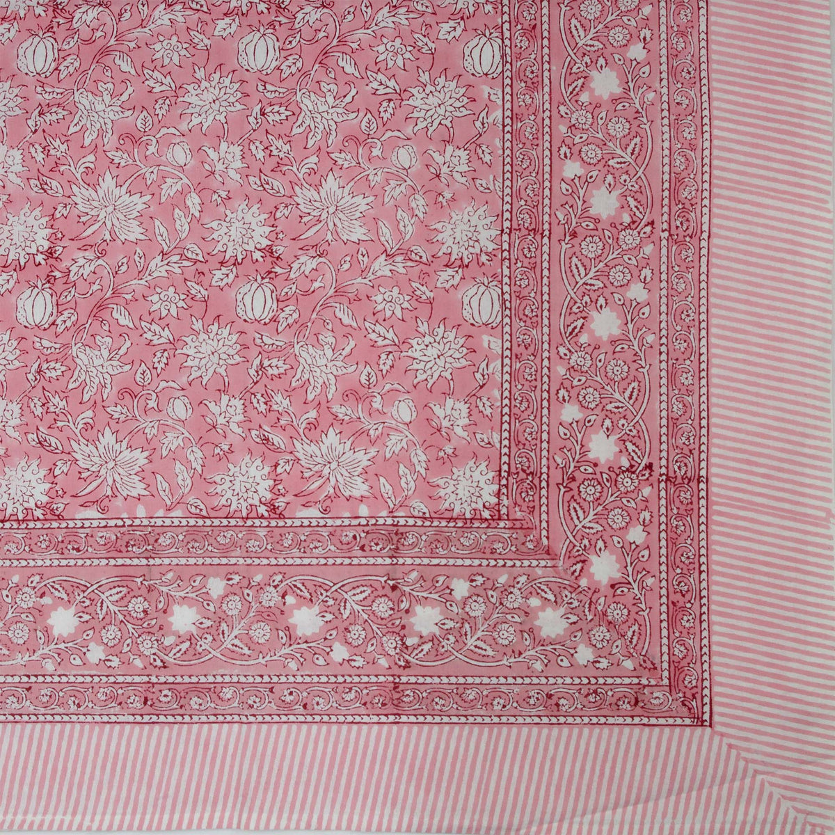 Pink Floral Jaal Print Rectangle Tablecloth Table Cover