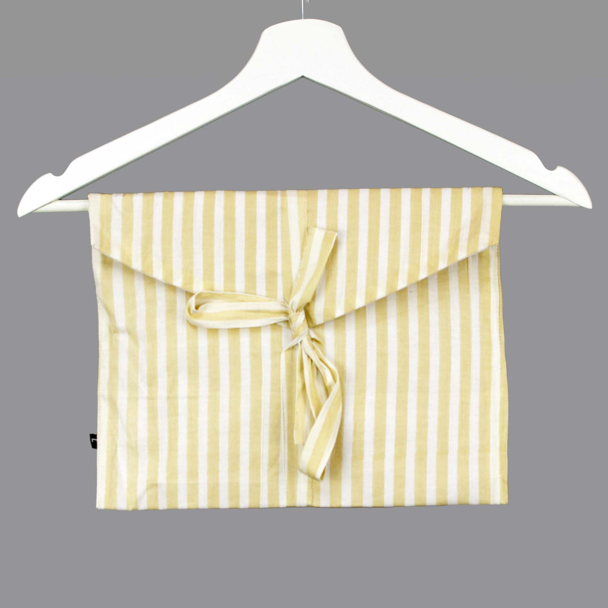 Long Cotton Pyjama Set - Beige & White Stripes