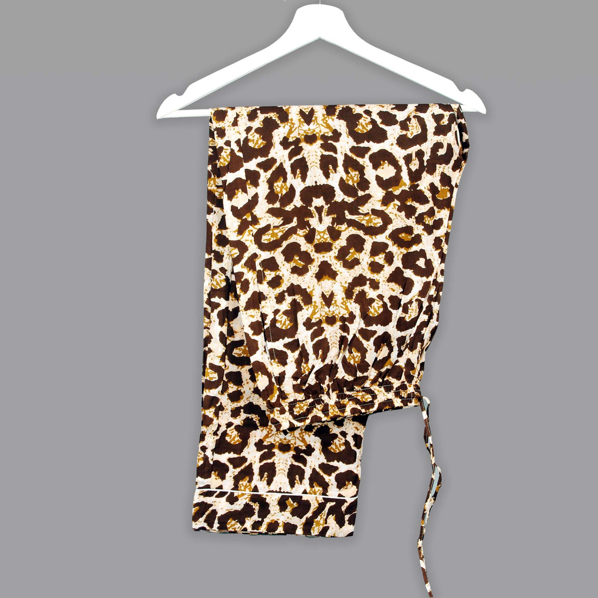 Long Cotton Pyjama Set - Leopard Print