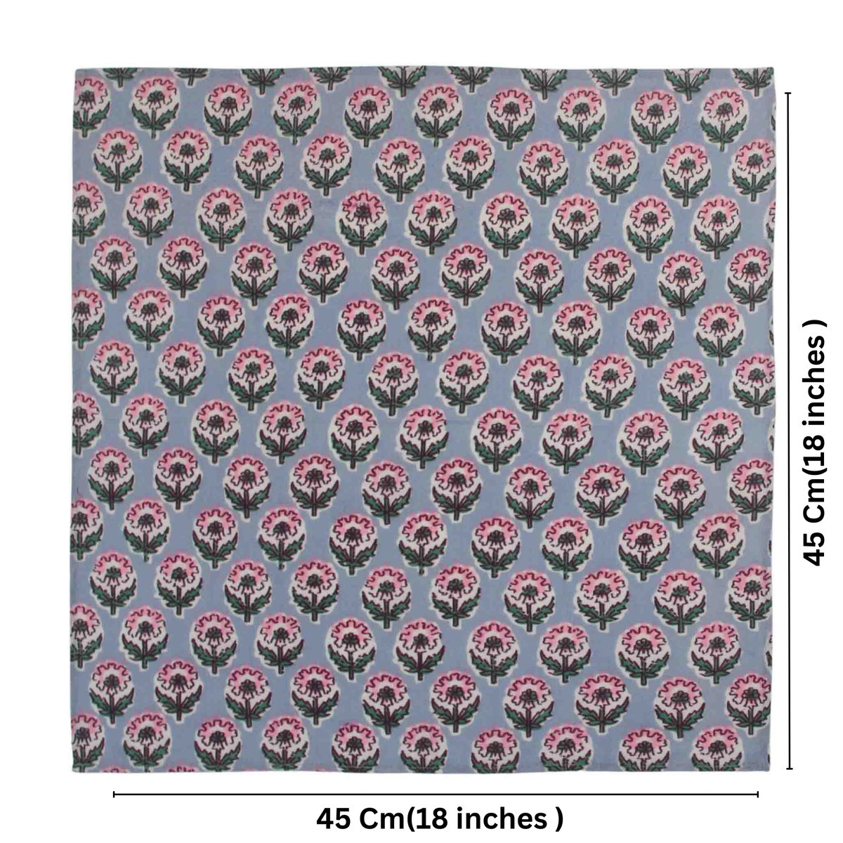 Set Of 10 Cotton Floral Dinner Napkins 18'' ( SET3)