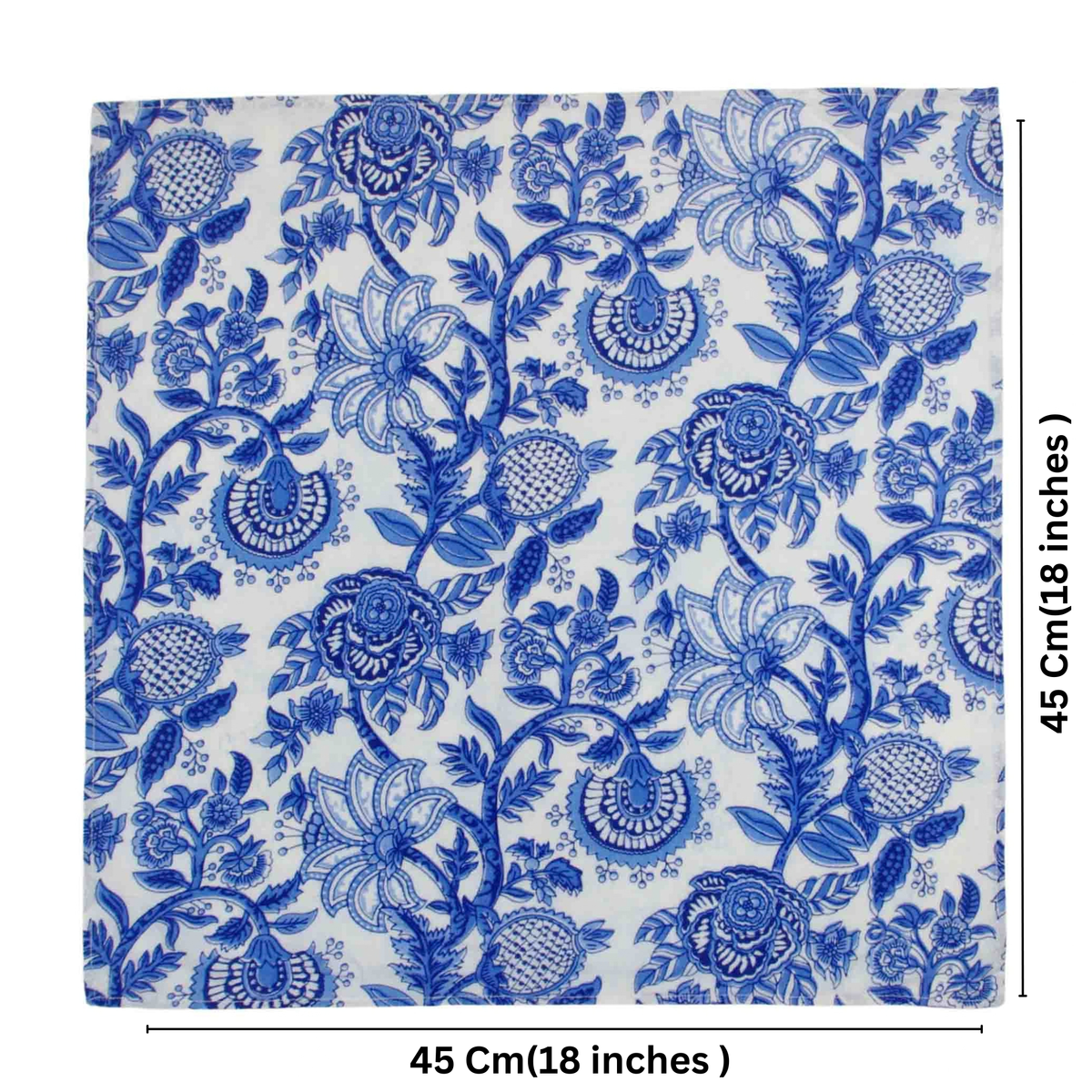 Set Of 10 Cotton Floral Dinner Napkins 18'' ( SET3)