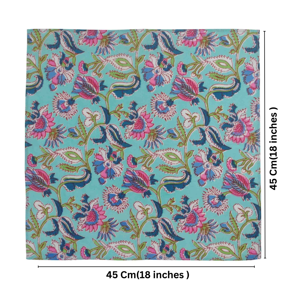 Set Of 10 Cotton Floral Dinner Napkins 18'' ( SET3)