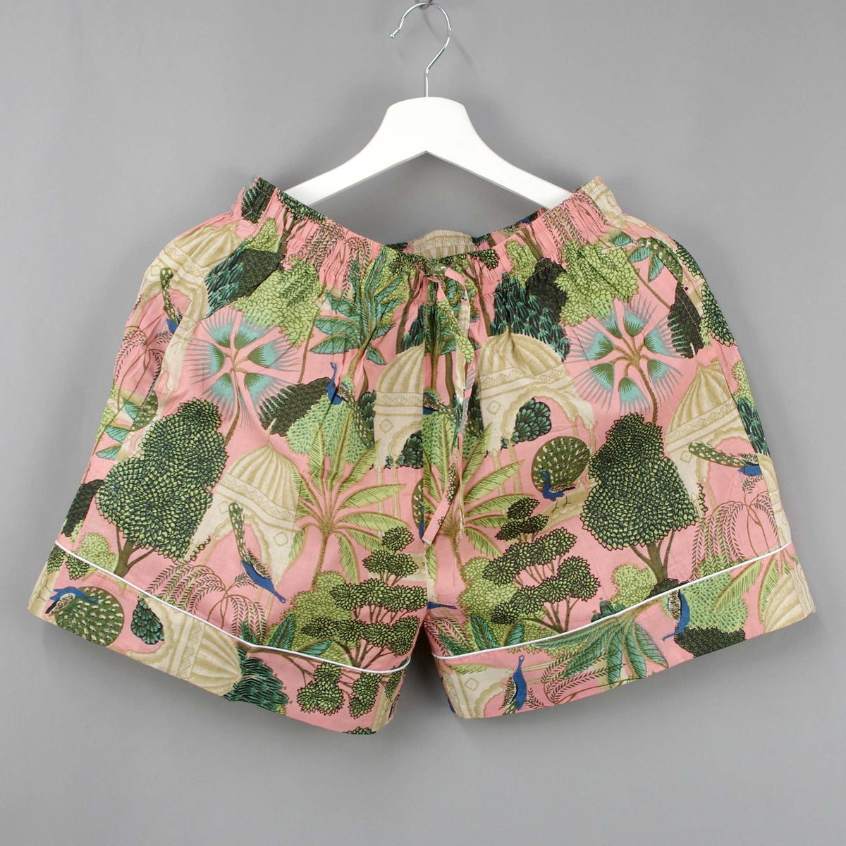 Short Cotton PJ Set - Peacock Print