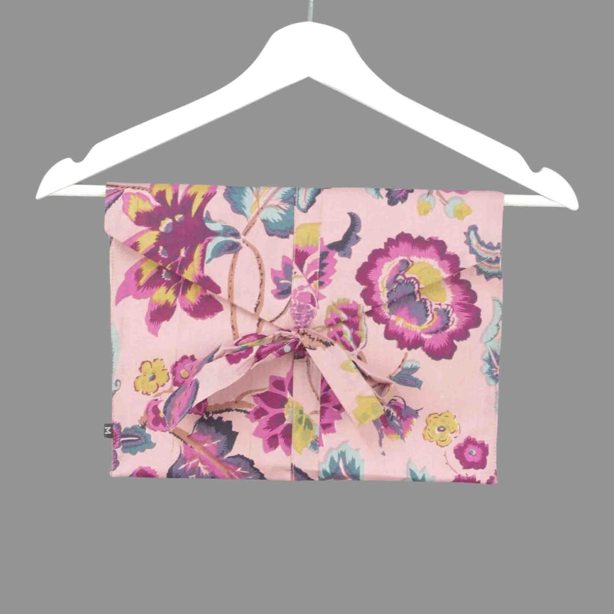 Long Cotton Pyjama Set - Peach Tropical Floral