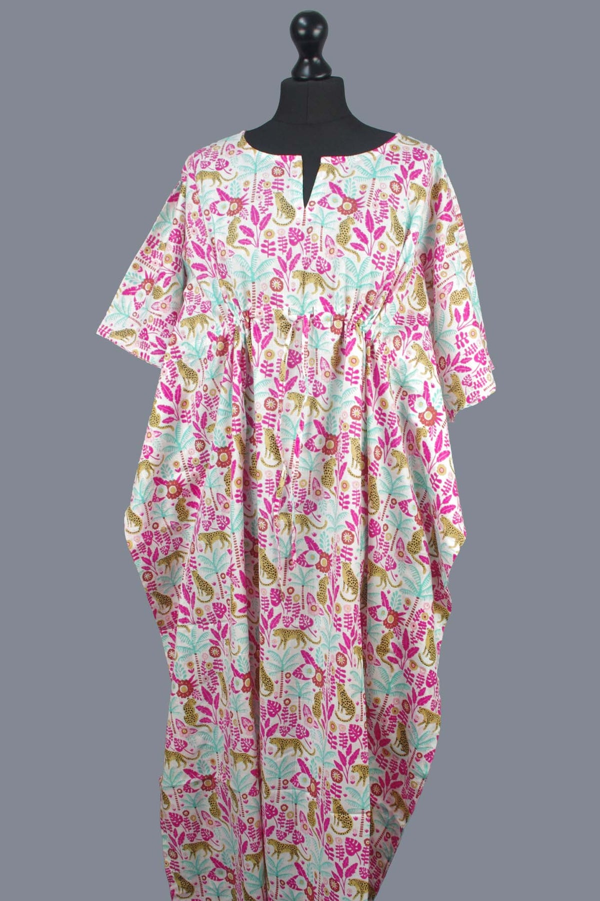 Cotton Long Kaftan - Cheetah Jungle Print