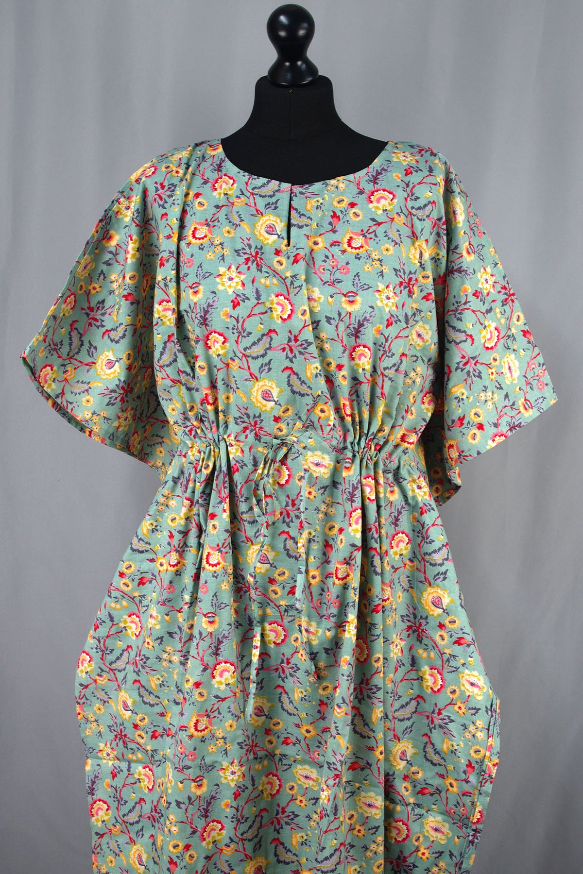 Cotton Long Kaftan - Carnation