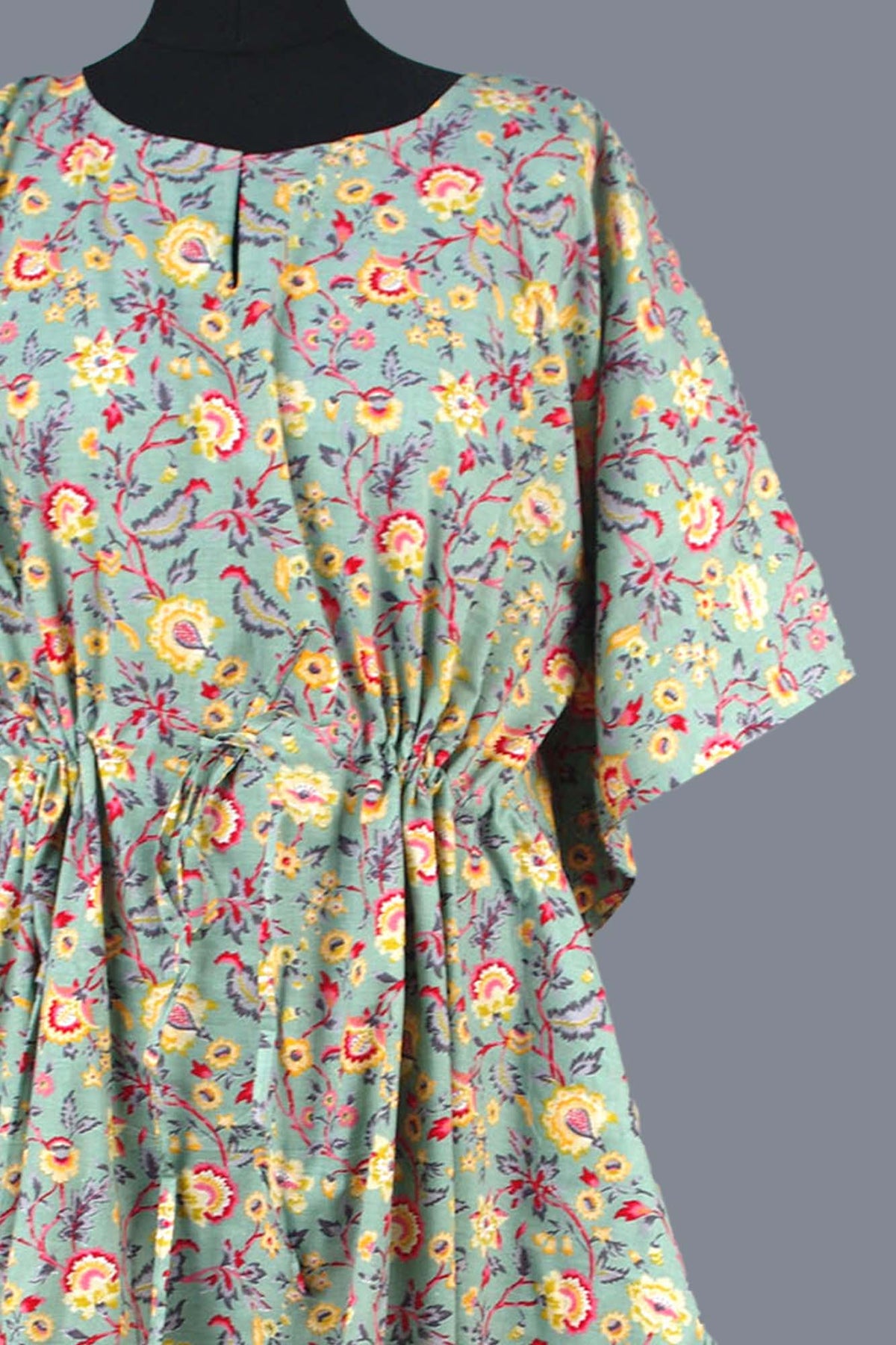 Cotton Long Kaftan - Carnation