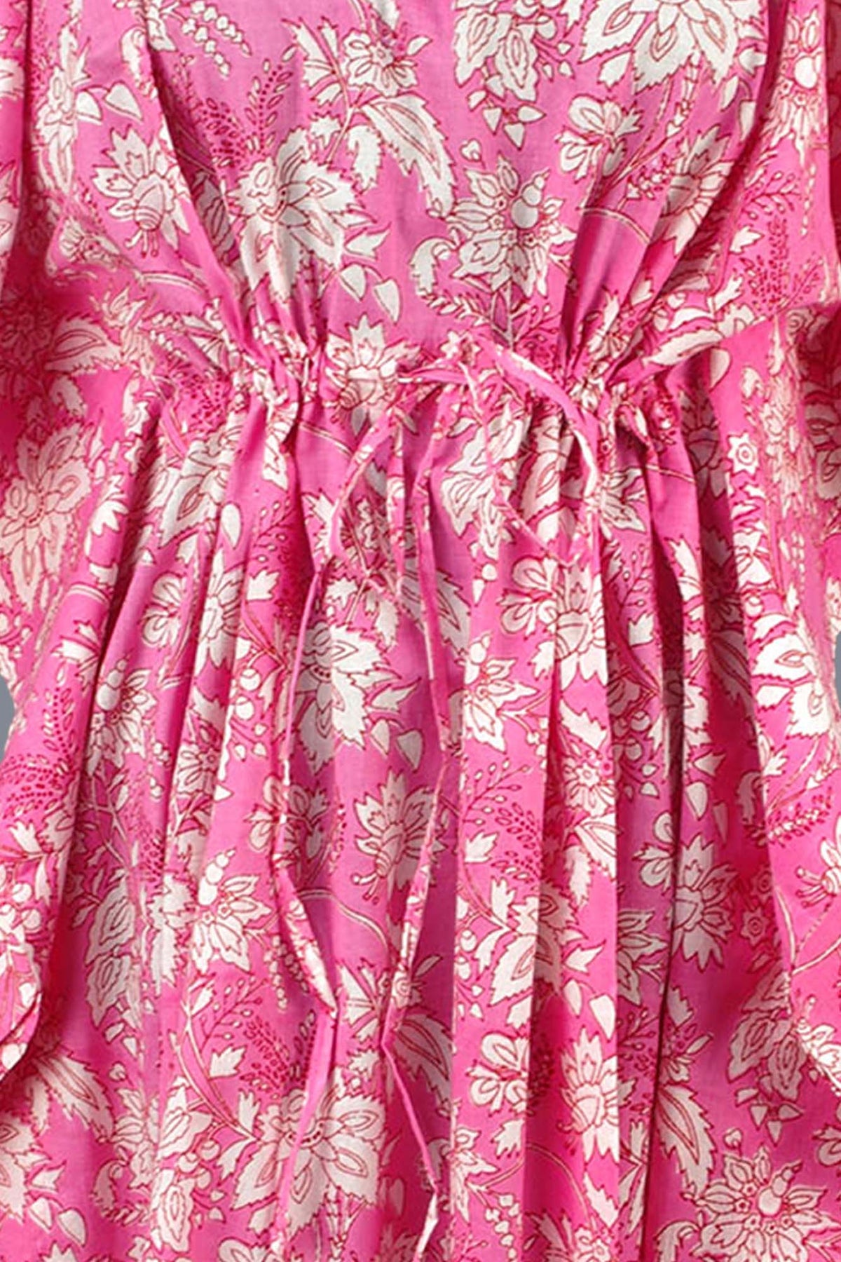 Cotton Long Kaftan - Pink Floral