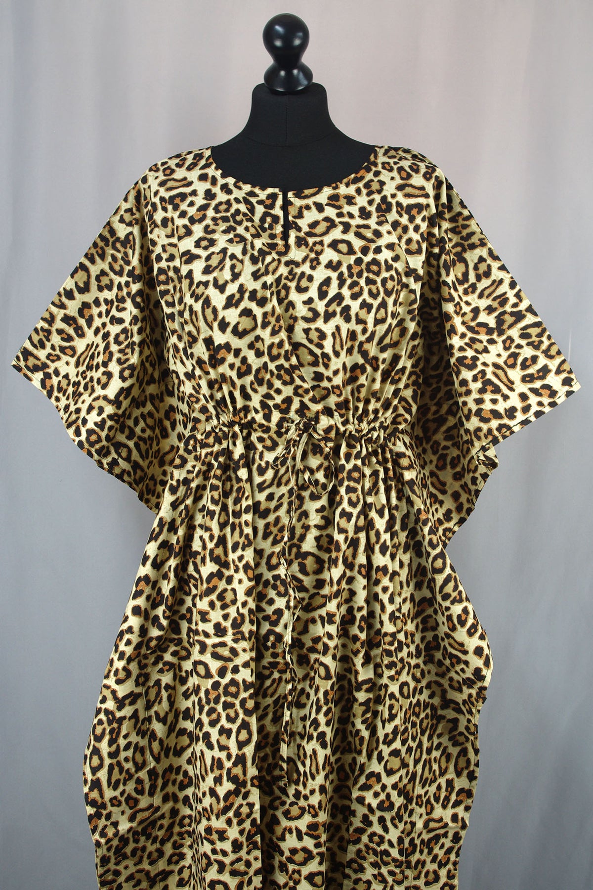 Cotton Long Kaftan - Leopard Print