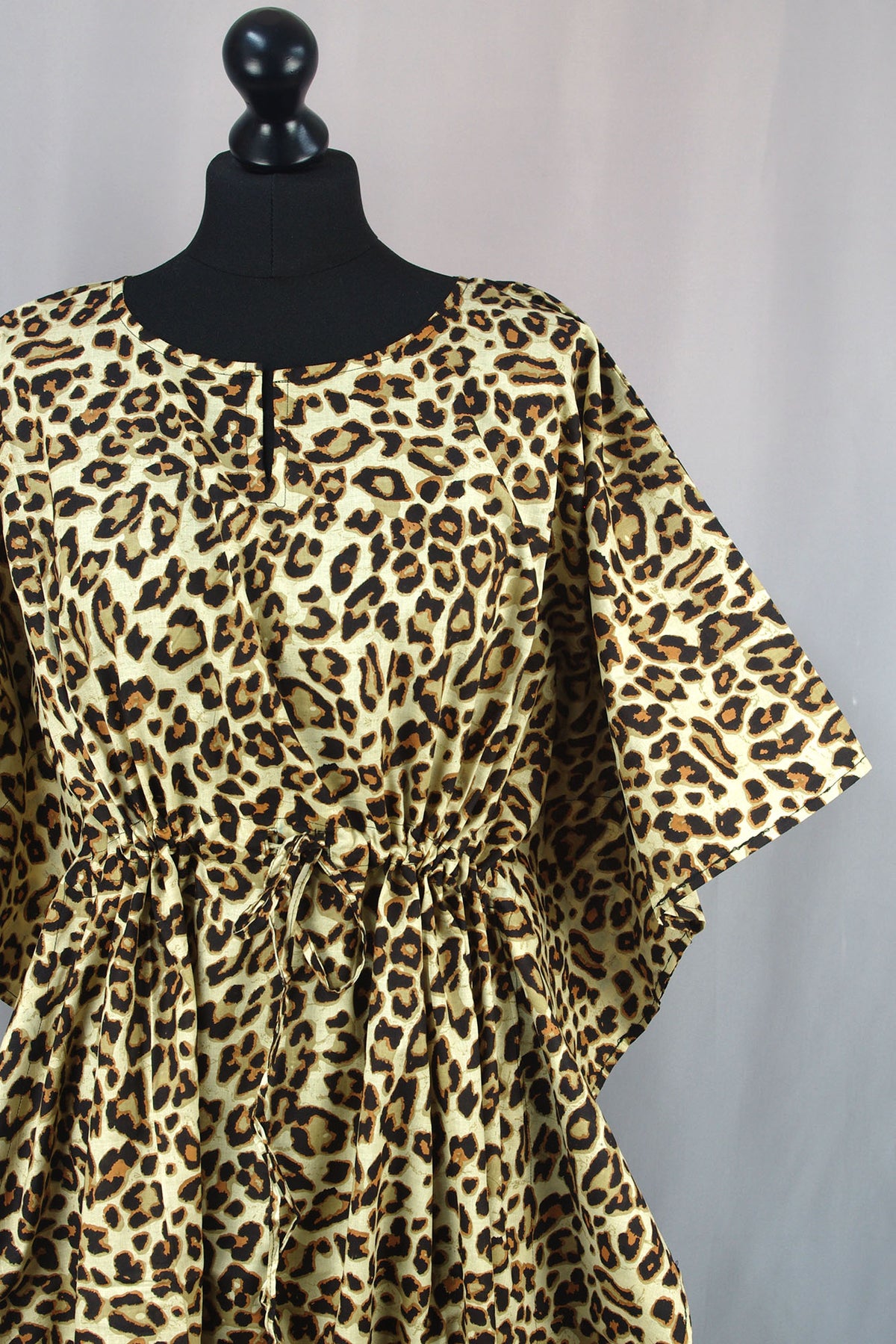 Cotton Long Kaftan - Leopard Print