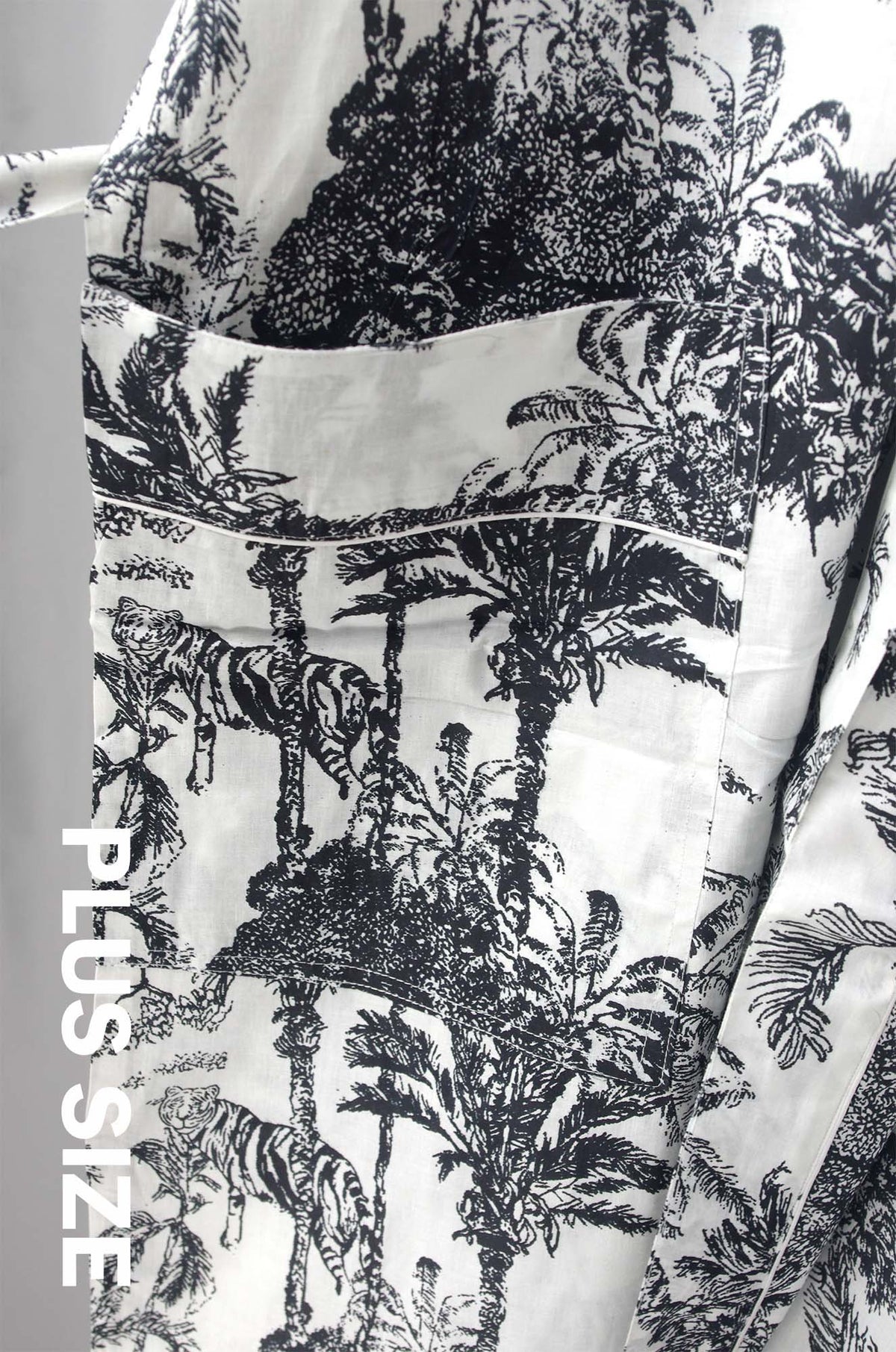 Schwarzer Frida Kahlo Kimono-Bademantel aus Baumwolle mit Blumendruck