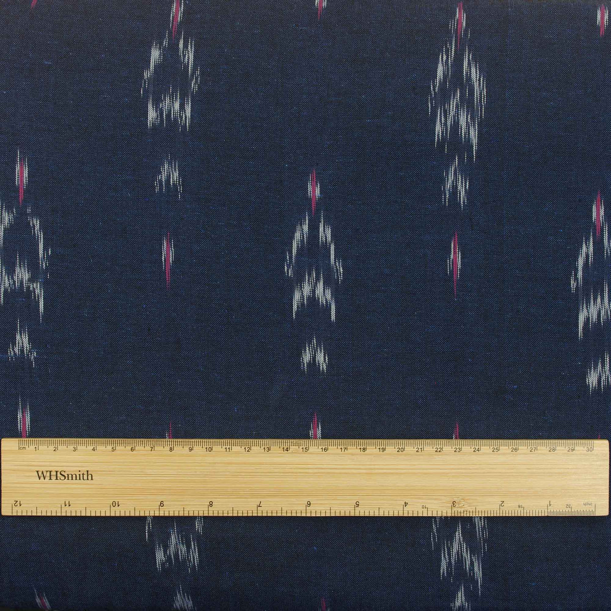 Ikat Hand Woven Cotton Fabric Design - Navy Blue