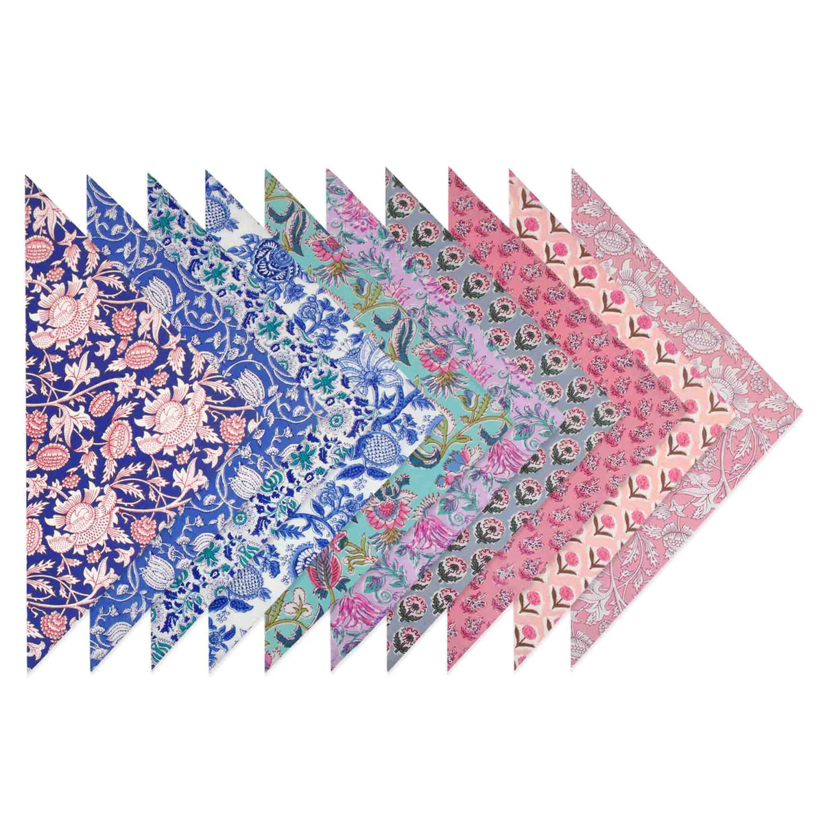 Set Of 10 Cotton Floral Dinner Napkins 18'' ( SET3)