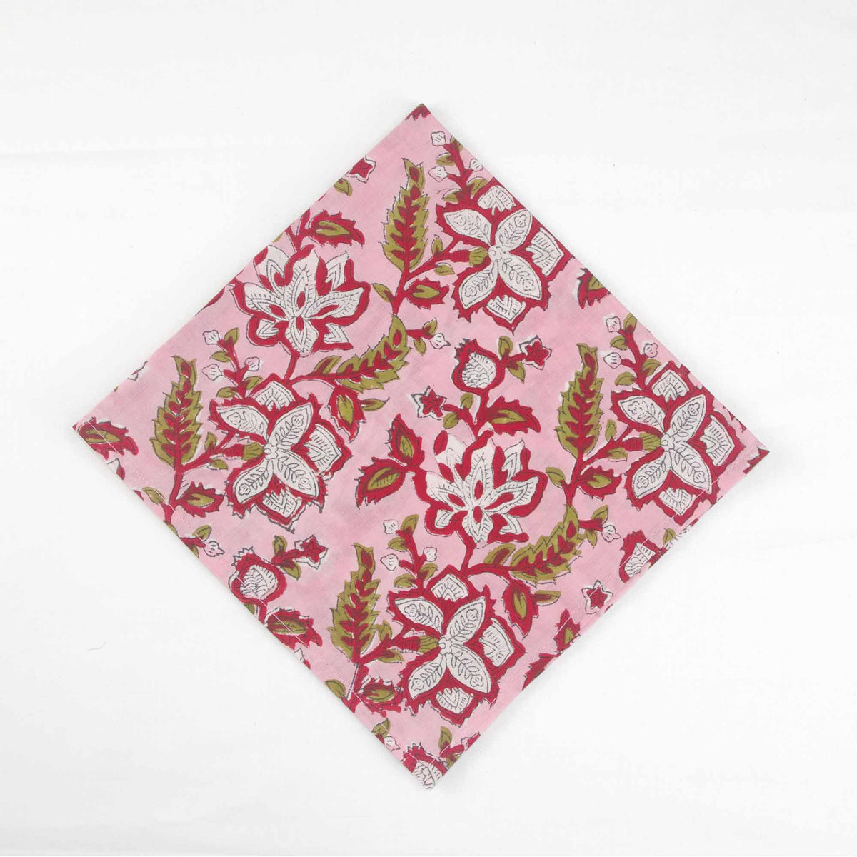 Pink & Red Iris Cotton Dinner Napkins 18'' - Set of 4