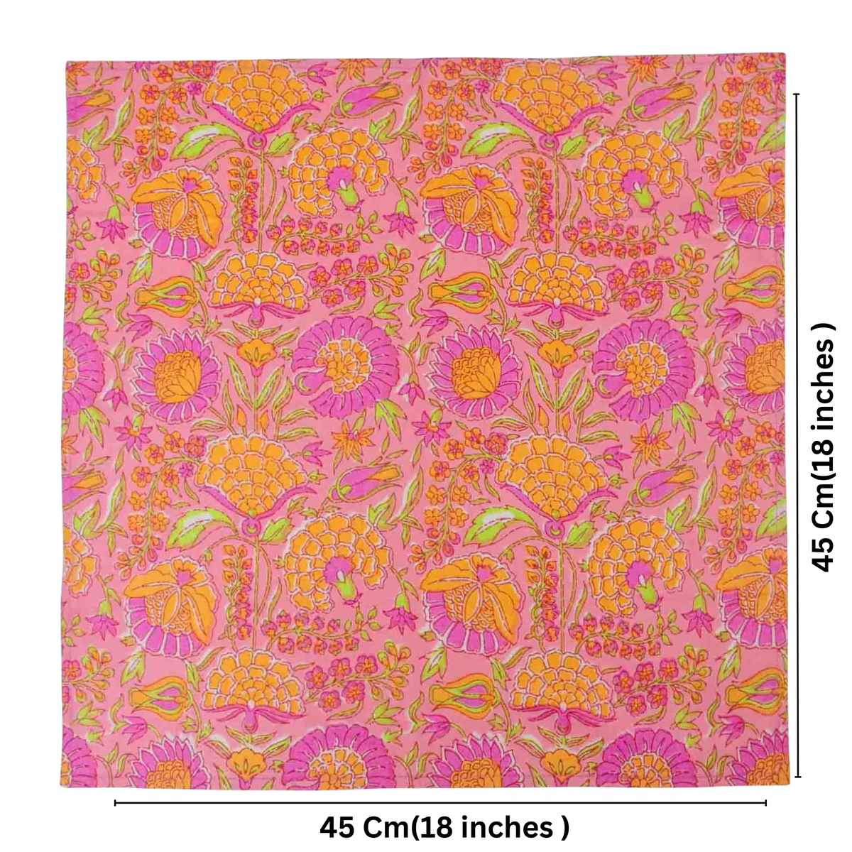 Set Of 10 Cotton Floral Dinner Napkins 18'' ( SET2)
