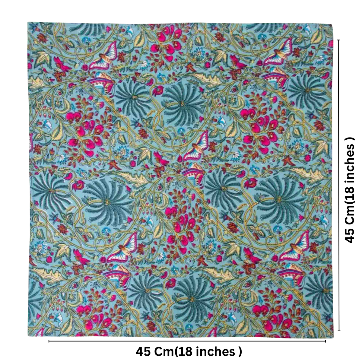 Set Of 10 Cotton Floral Dinner Napkins 18'' ( SET2)