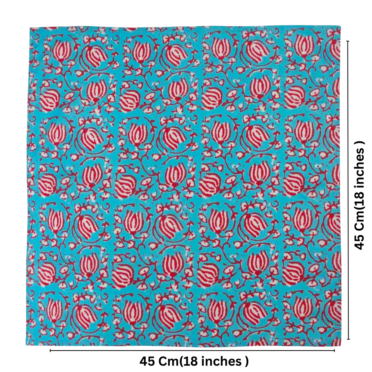 Set Of 10 Cotton Floral Dinner Napkins 18'' ( SET2)