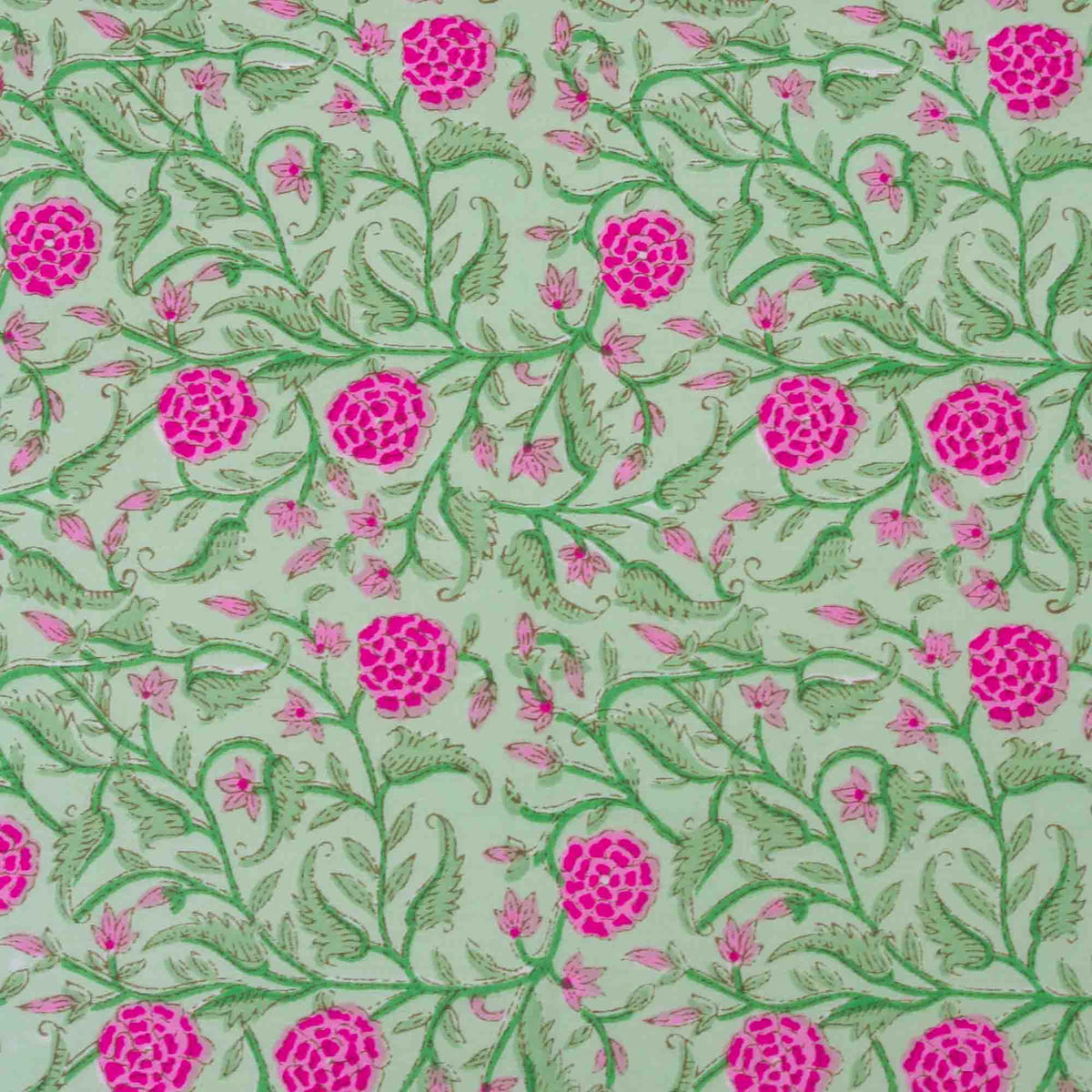 Green and Pink, Botanical Vine Cotton Dinner Napkins 18'' - Set of 4