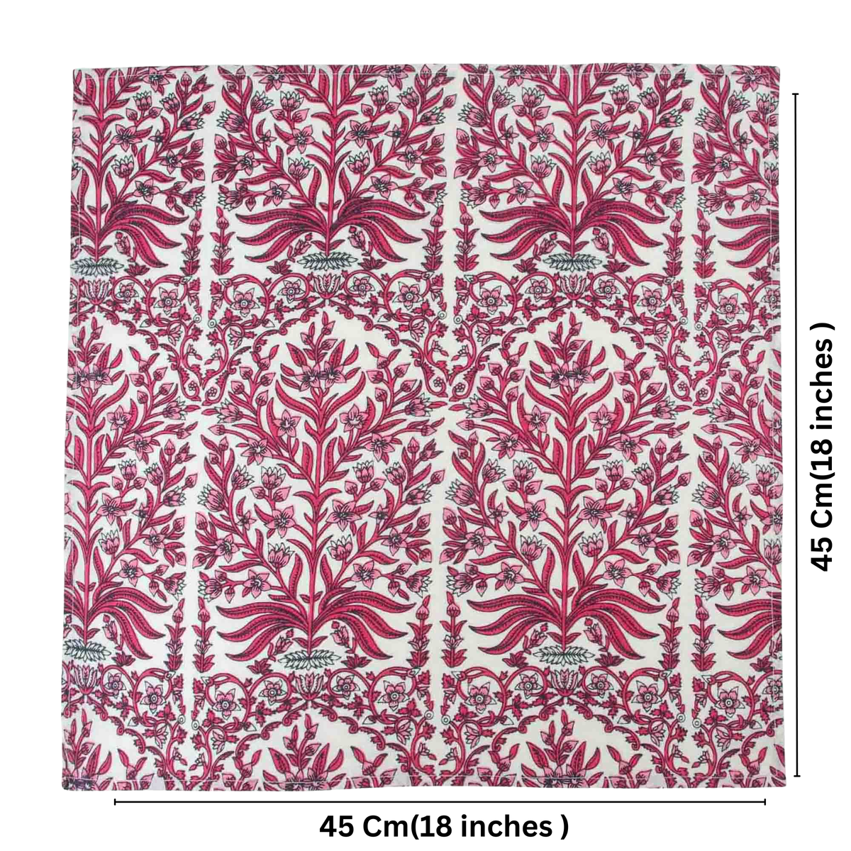 Set Of 10 Cotton Floral Dinner Napkins 18'' ( SET2)