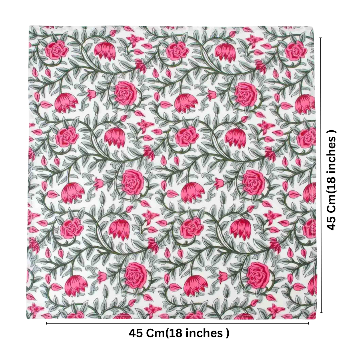 Set Of 10 Cotton Floral Dinner Napkins 18'' ( SET2)