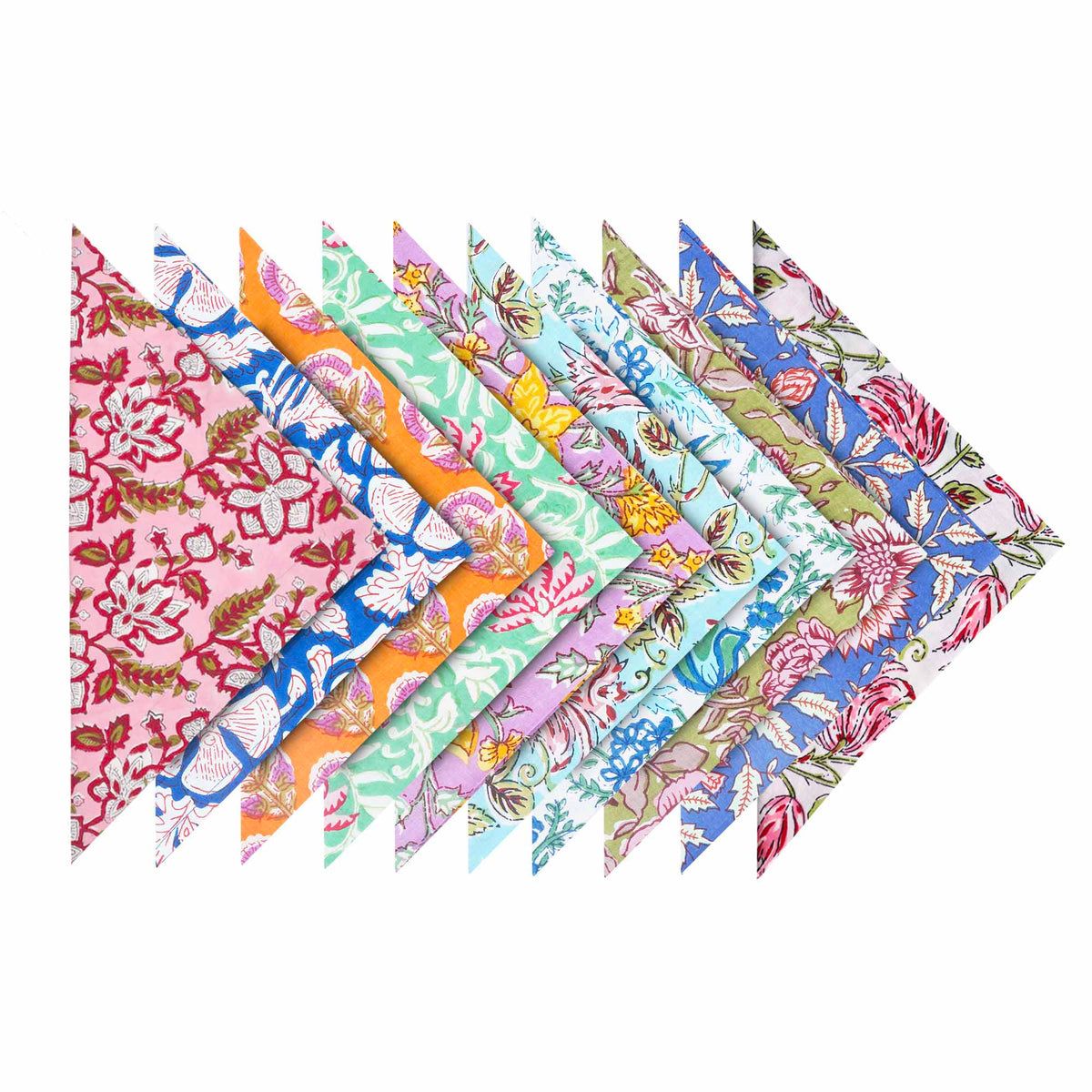 Set Of 10 Cotton Floral Dinner Napkins 18''