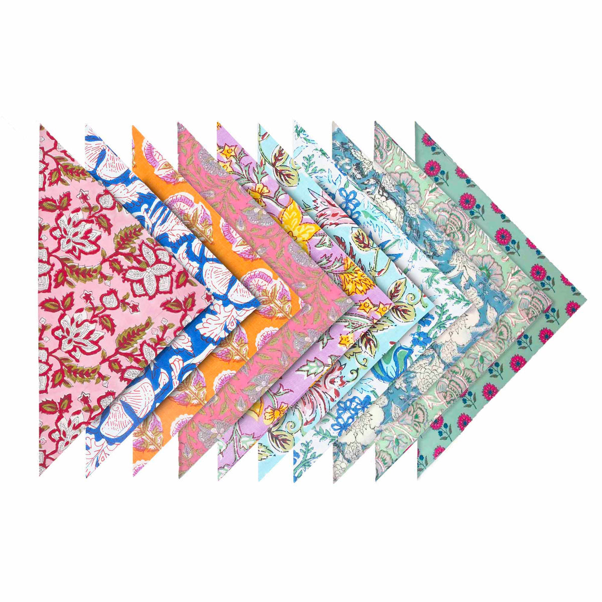 Set Of 10 Cotton Floral Dinner Napkins 18'' ( SET1)