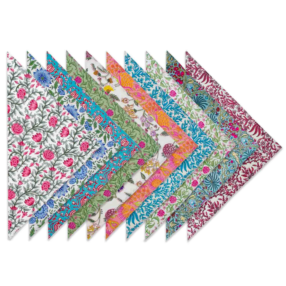 Set Of 10 Cotton Floral Dinner Napkins 18'' ( SET2)