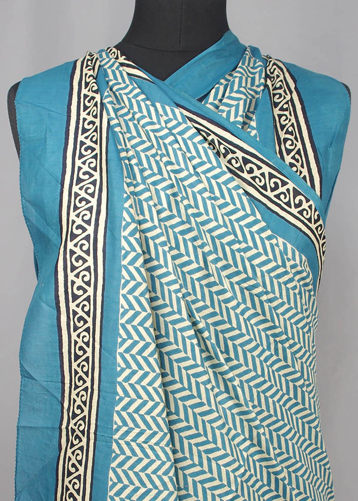 Beach Coverup Sarong Pareo -Teal Arrows