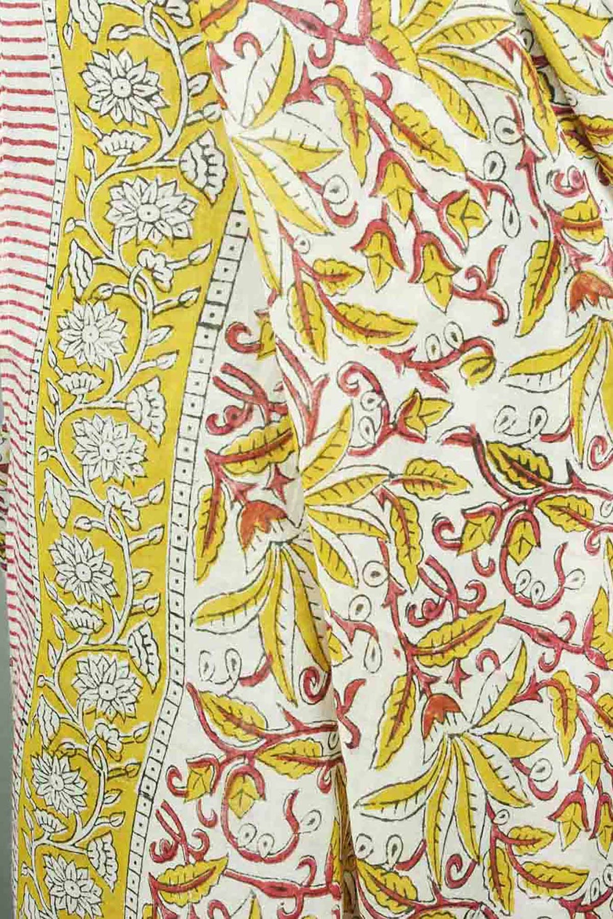 Beach Coverup Sarong Pareo - Mustard & Red Floral