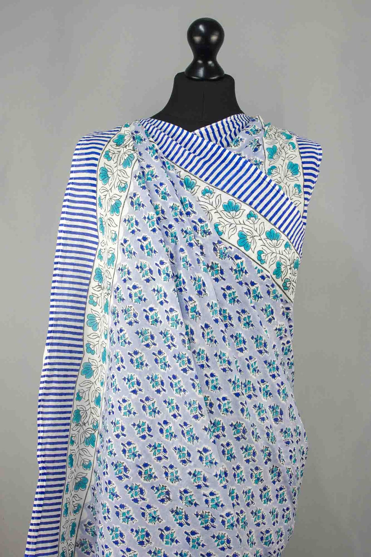 Beach Coverup Sarong Pareo - Blue & Teal Floral