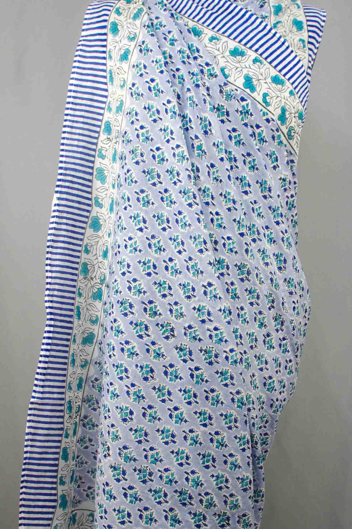 Beach Coverup Sarong Pareo - Blue & Teal Floral