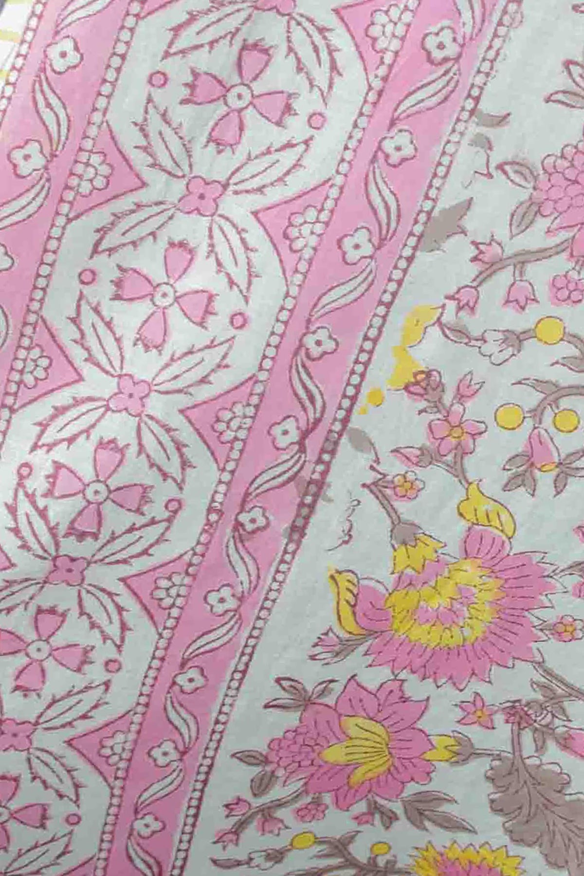 Beach Coverup Sarong Pareo - Pink Yellow Carnation