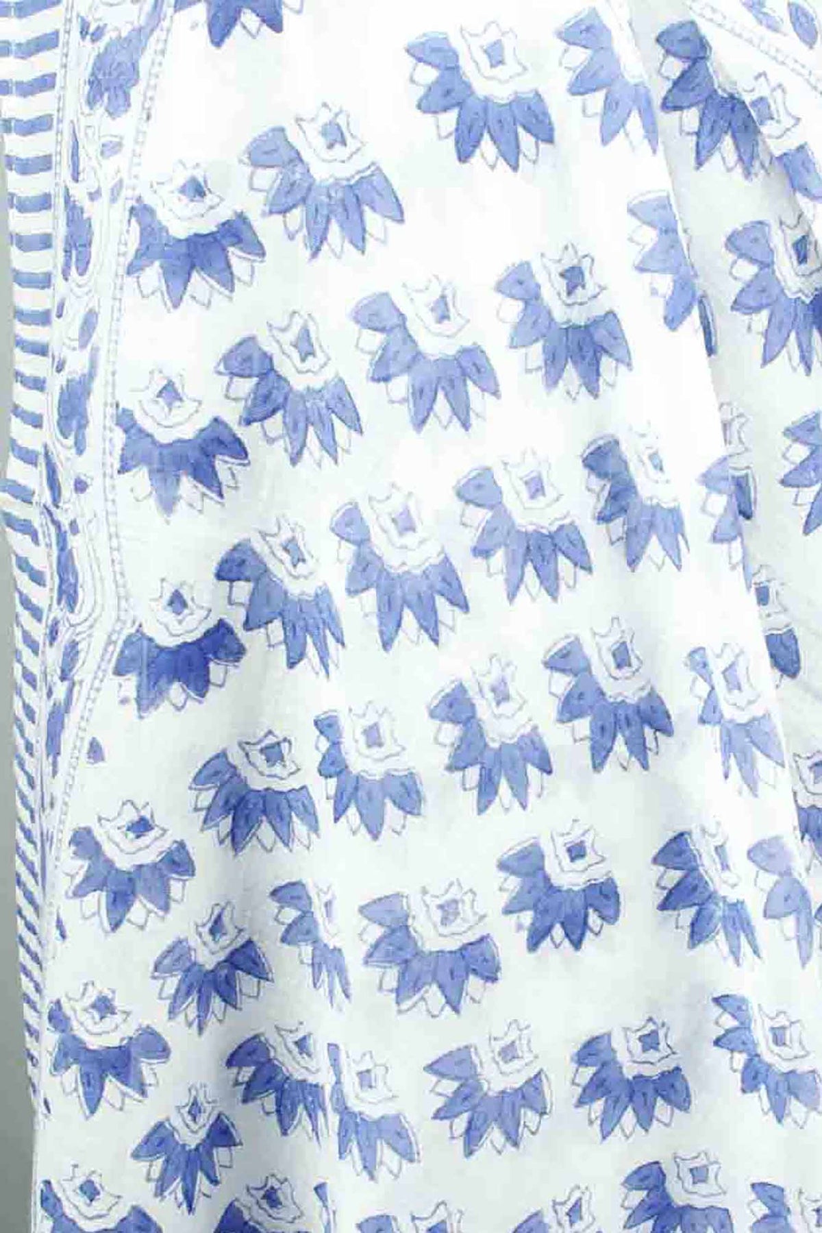 Beach Coverup Sarong Pareo - Blue White Floral