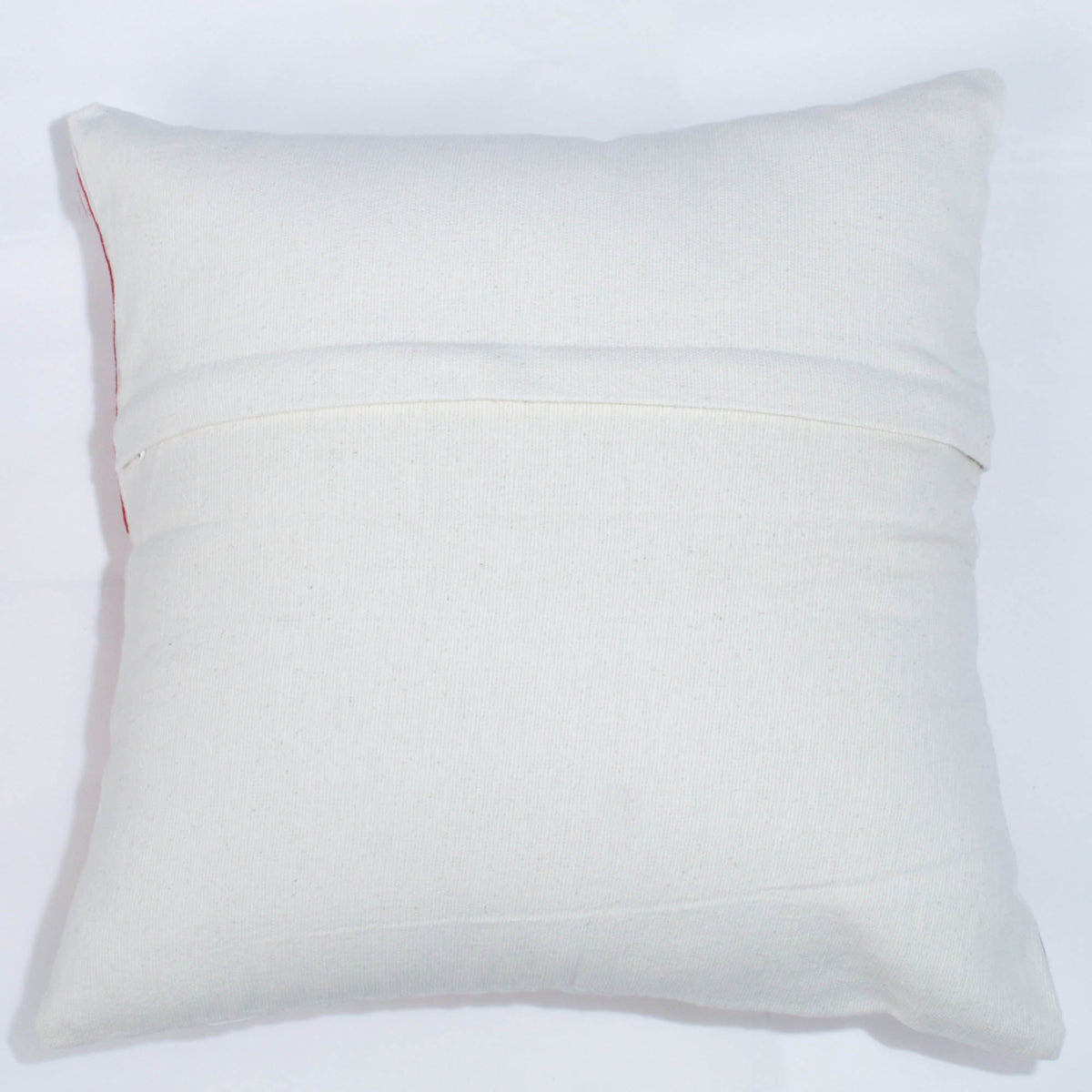 Suzani Woolen Embroidered Cotton Cushion Cover 18'' - White