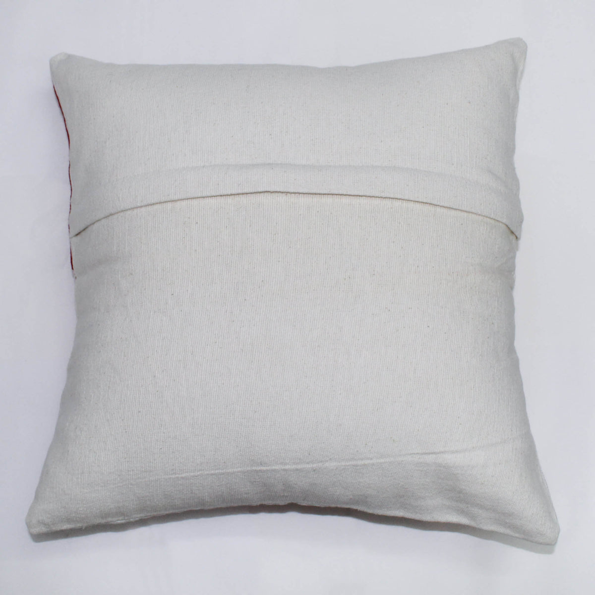 Suzani Woolen Embroidered Cotton Cushion Cover 16'' - White