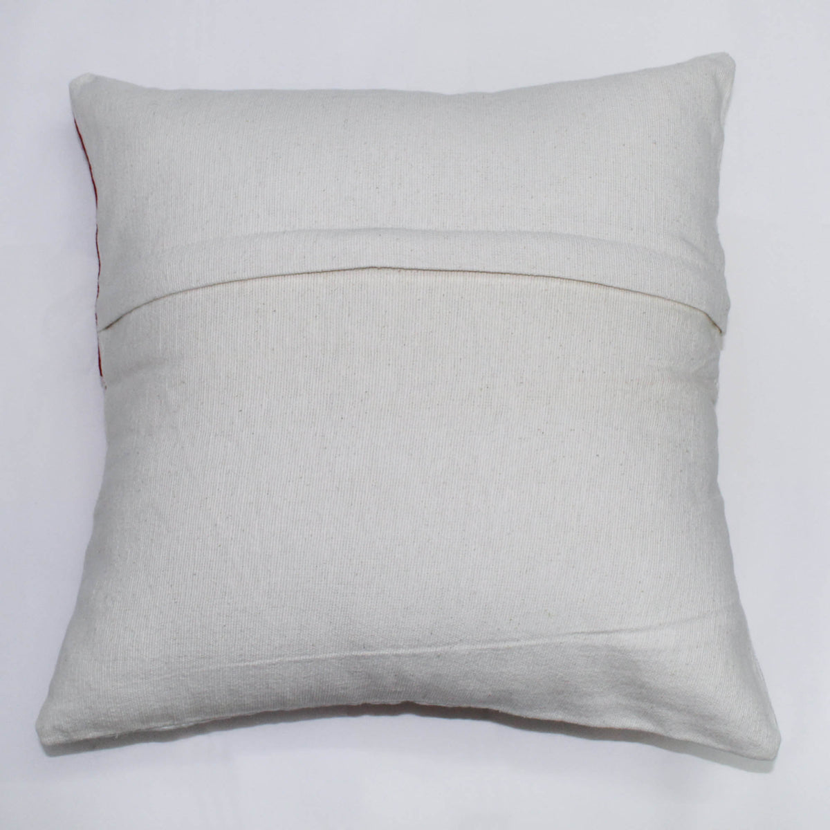 Suzani Woolen Embroidered Cotton Cushion Cover - White Multicolour