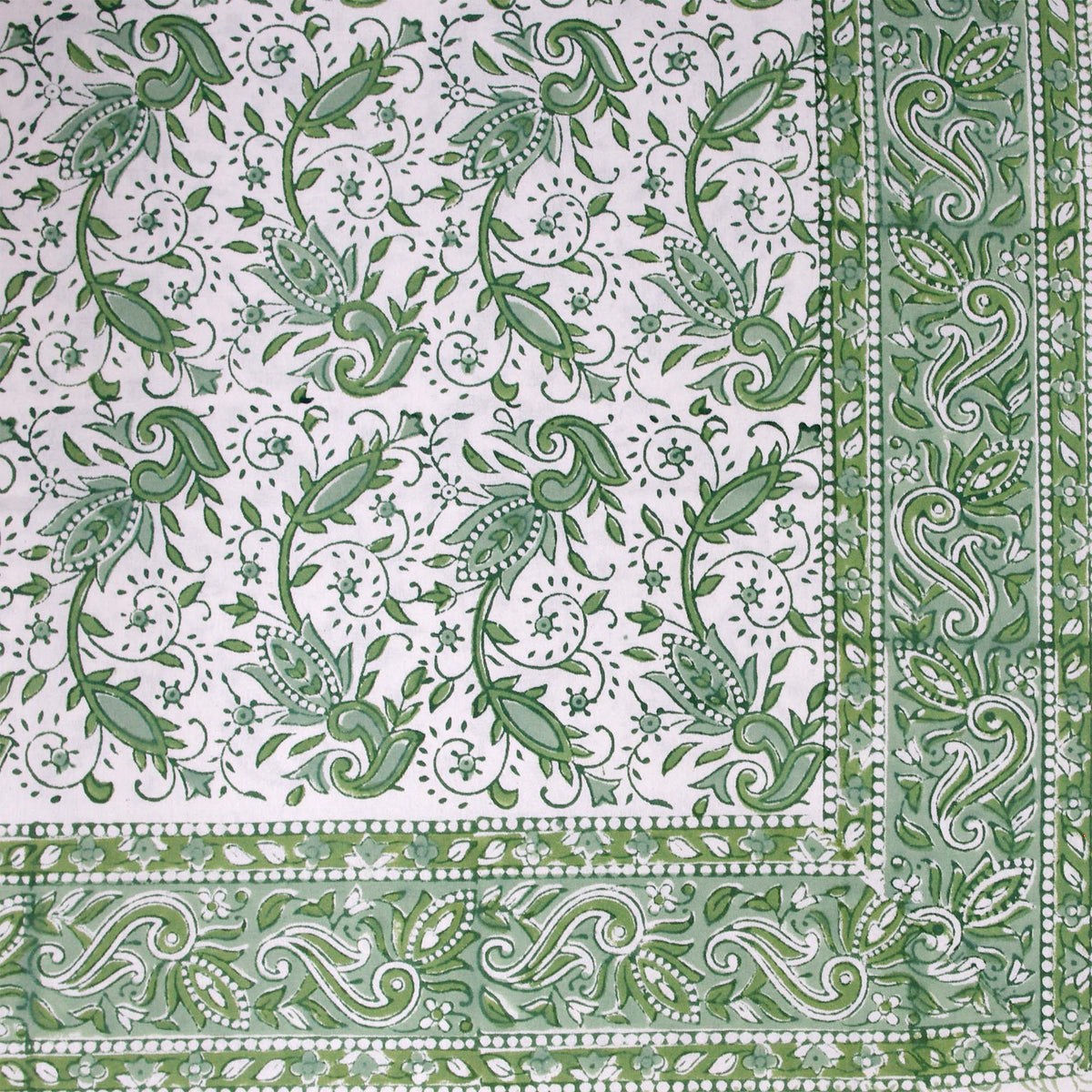 Green Paisley Printed Rectangle Tablecloth Table Cover