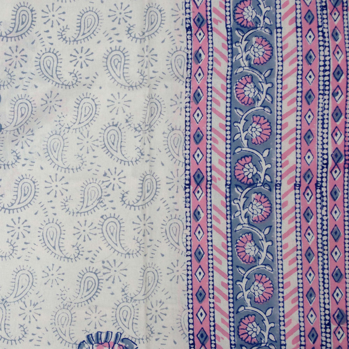 Blue & Pink Floral Paisley Print Rectangle Tablecloth Table Cover