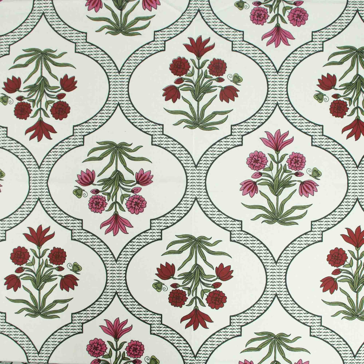 Green & Red Traditional Bagh Print Rectangle Tablecloth Table Cover