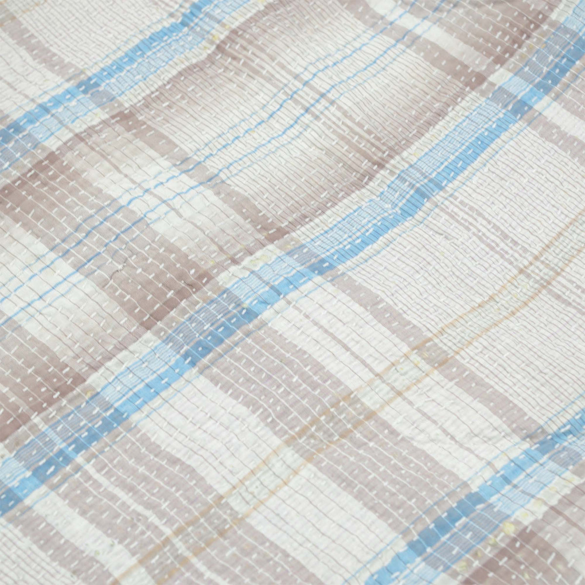Vintage Patchwork Indian Blue & Beige Kantha Quilt VK 1084