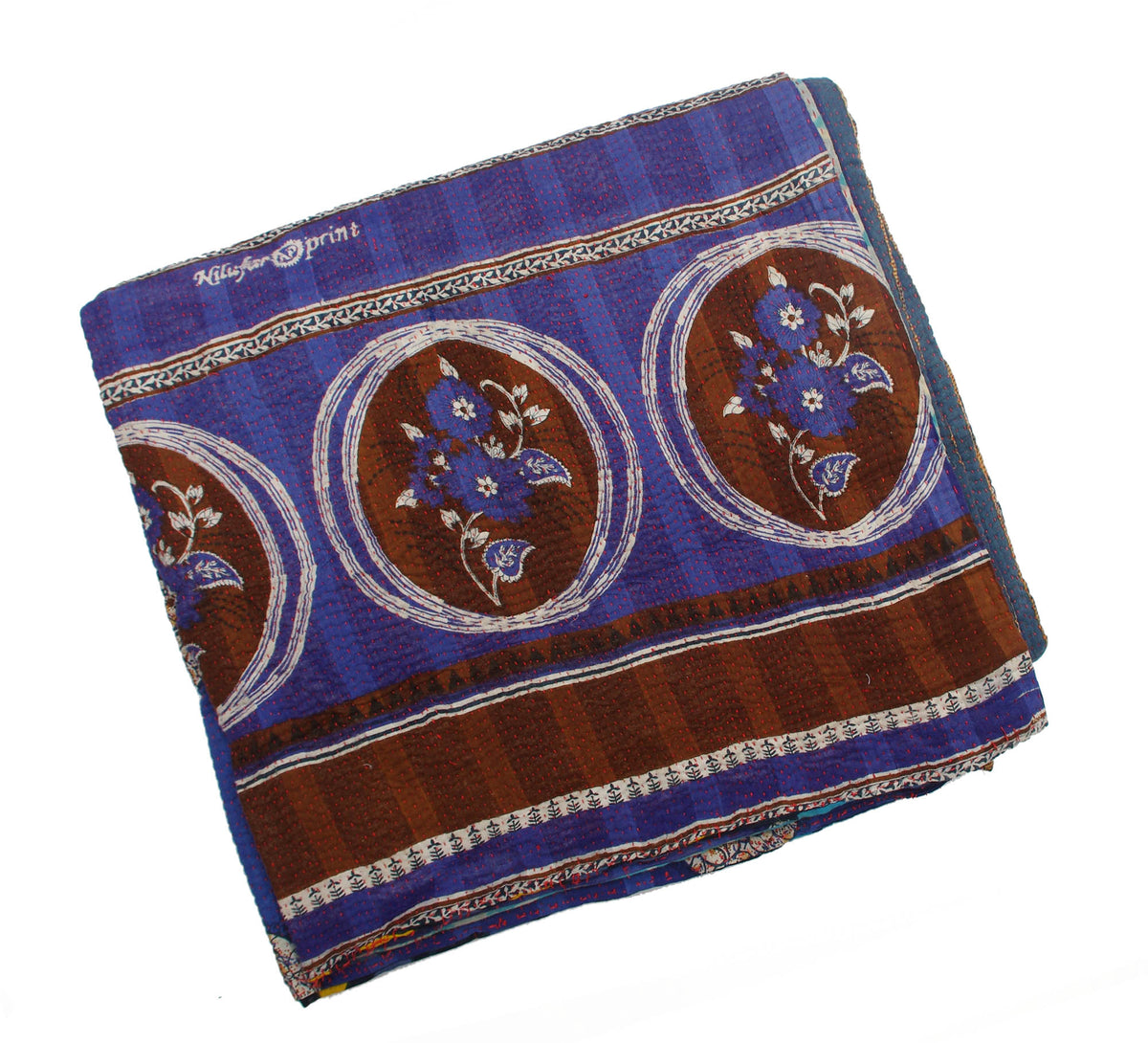Vintage Patchwork Indian Indigo Blue Kantha Quilt VK 56