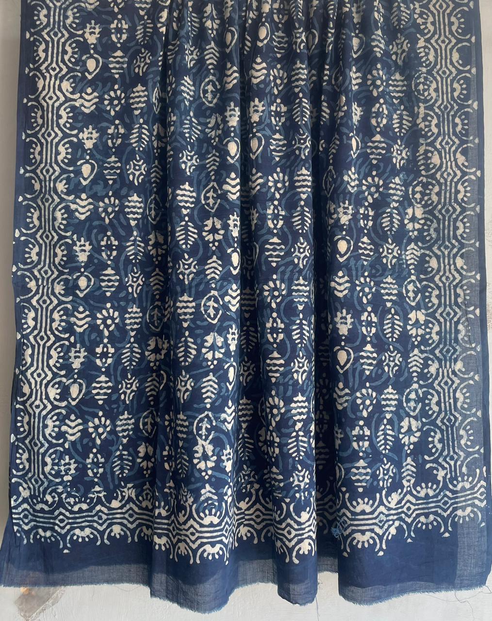 Beach  Coverup Sarong Pareo - Indigo Dabu Print