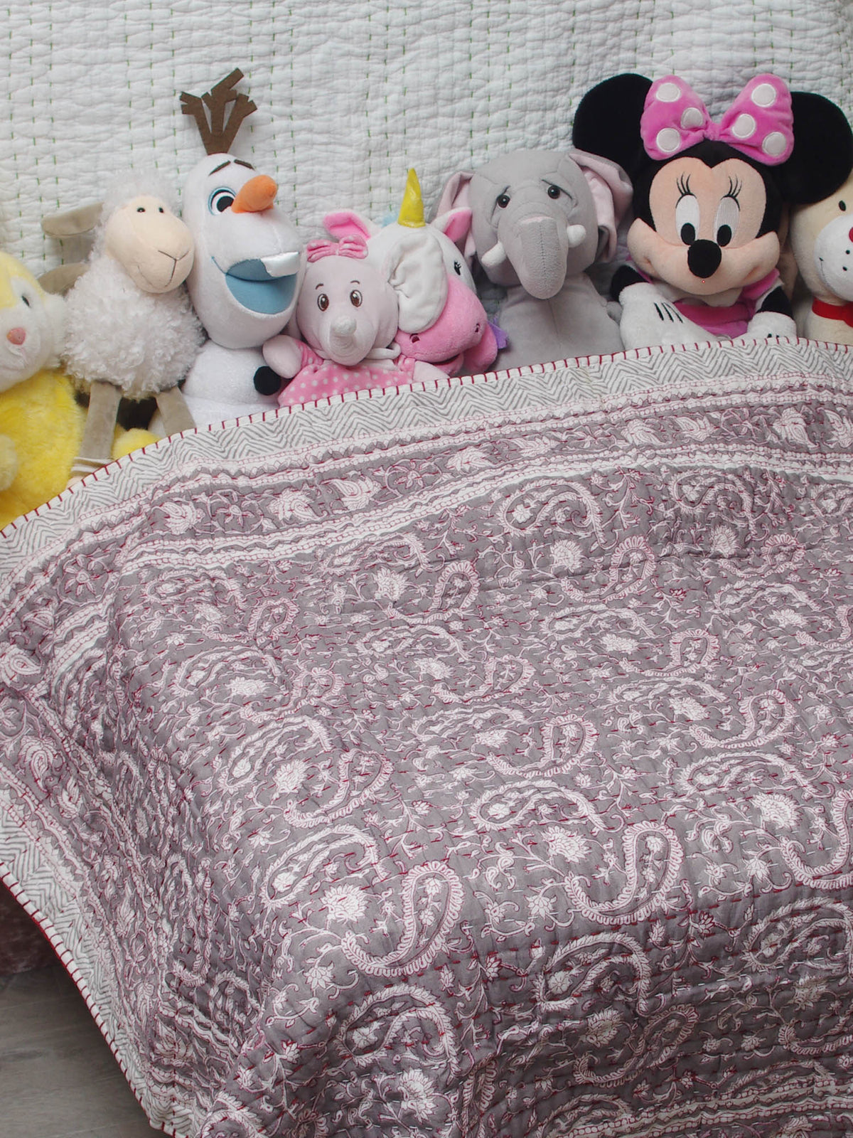Kantha Blanket Quilt BQ10 aus reiner weicher Baumwolle für Babys