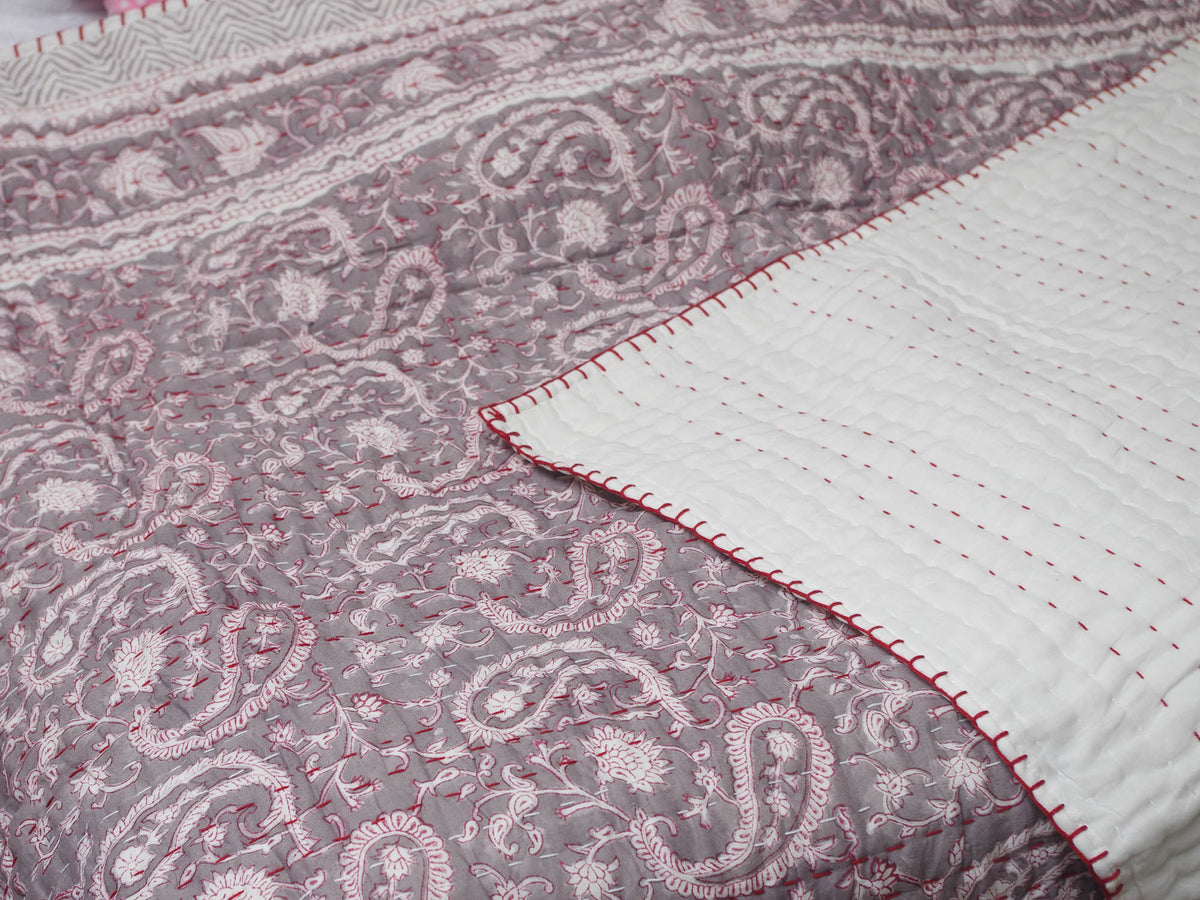 Kantha Blanket Quilt BQ10 aus reiner weicher Baumwolle für Babys