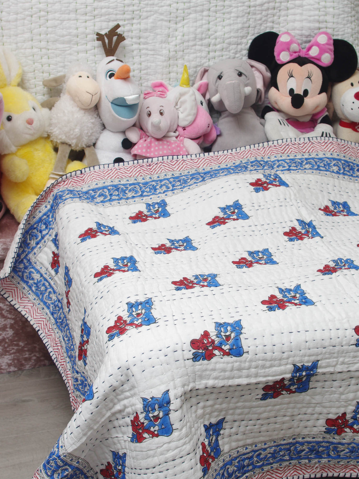 Kantha Blanket Quilt BQ11 aus reiner weicher Baumwolle für Babys
