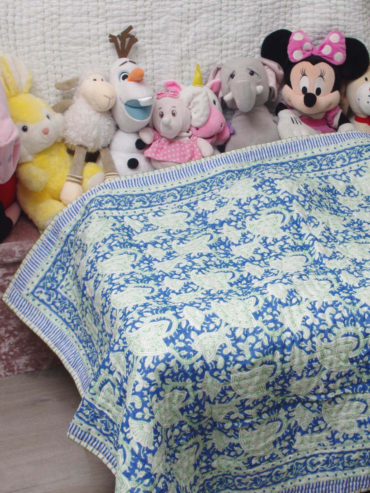 Kantha Blanket Quilt BQ15 aus reiner weicher Baumwolle für Babys